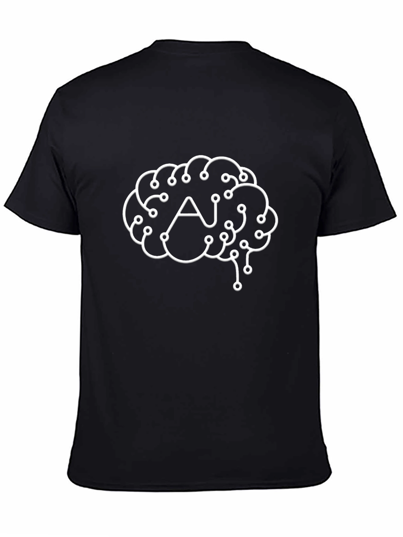 AI Brain Graphic Tee - Black