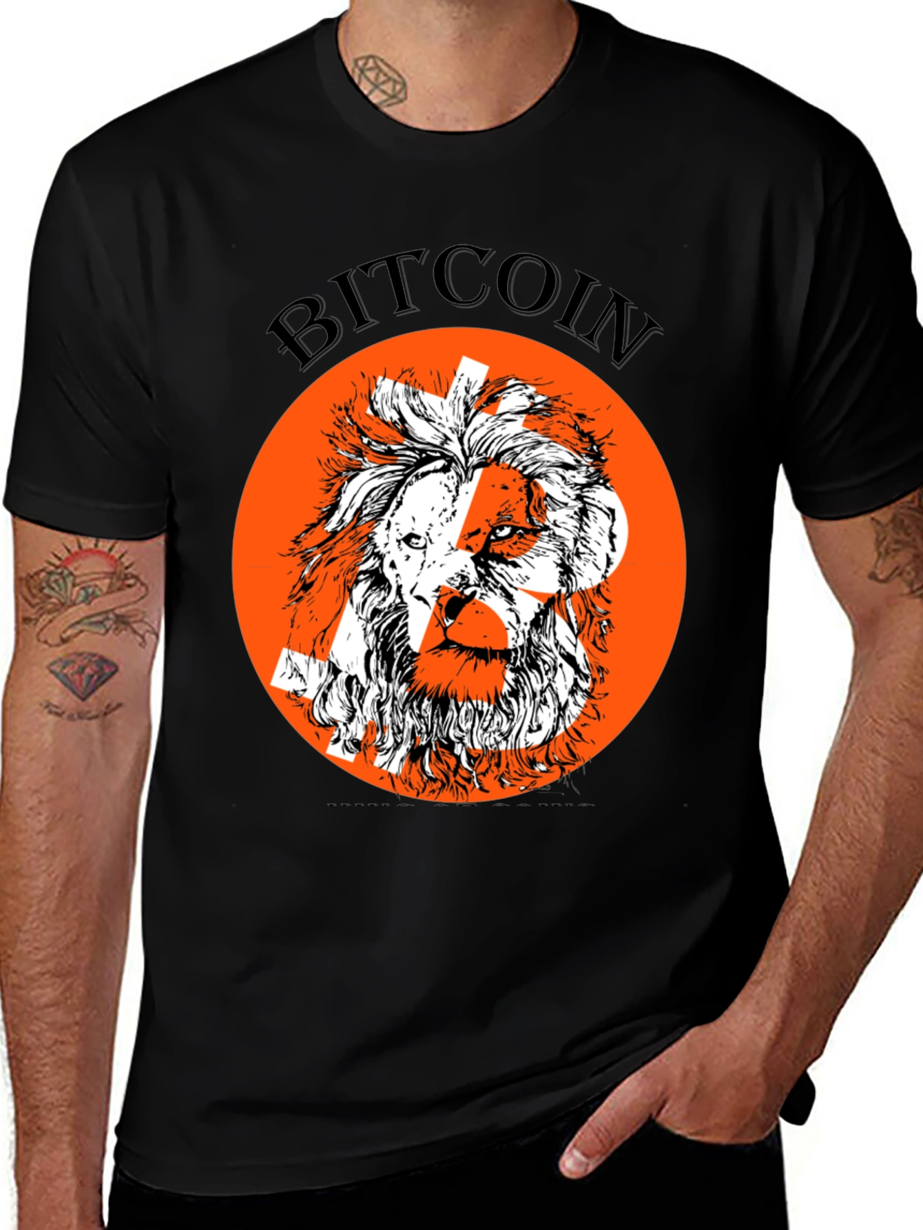Bitcoin Lion Graphic Tee - Crypto Enthusiast T-Shirt