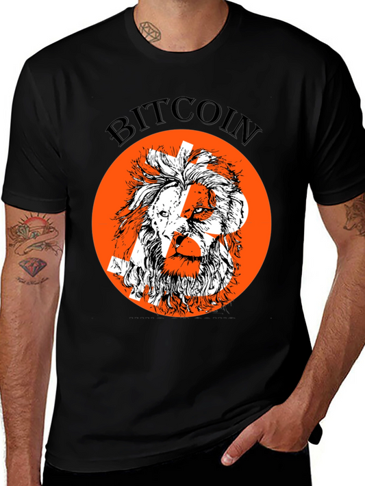 Bitcoin Lion Graphic Tee - Crypto Enthusiast T-Shirt
