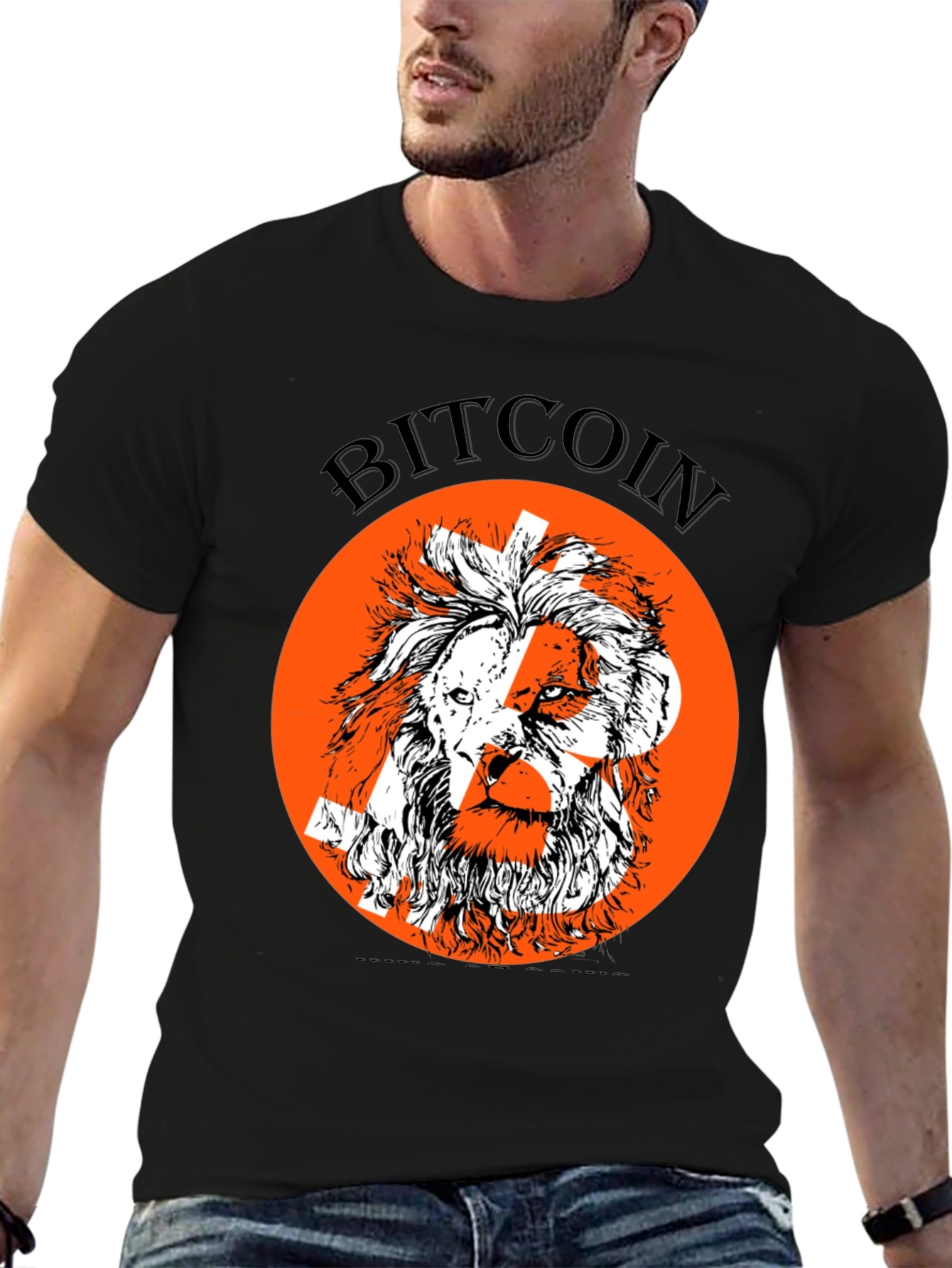 Bitcoin Lion Graphic Tee - Crypto Enthusiast T-Shirt