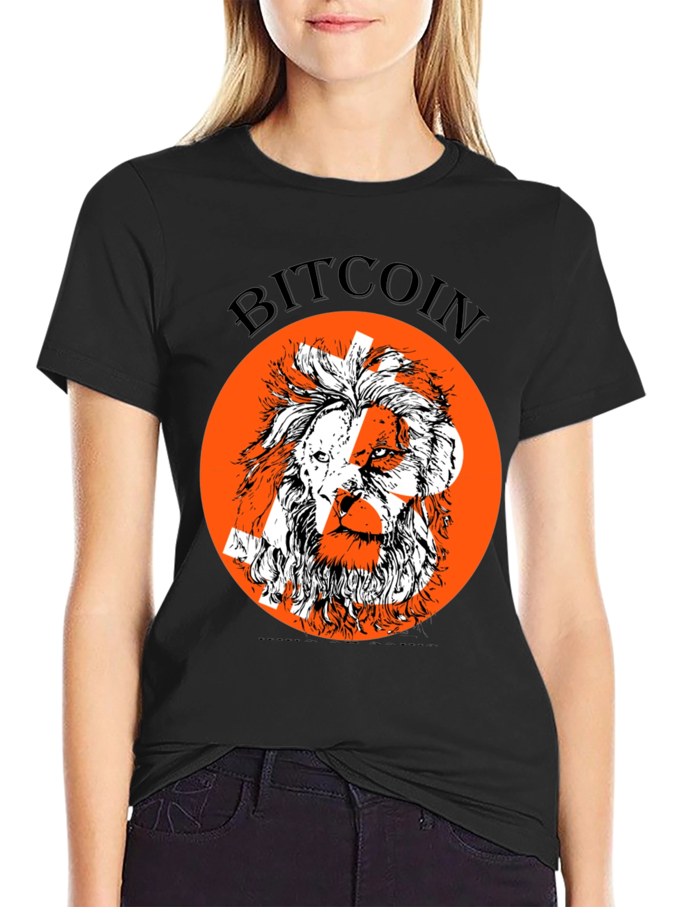 Bitcoin Lion Graphic Tee - Crypto Enthusiast T-Shirt