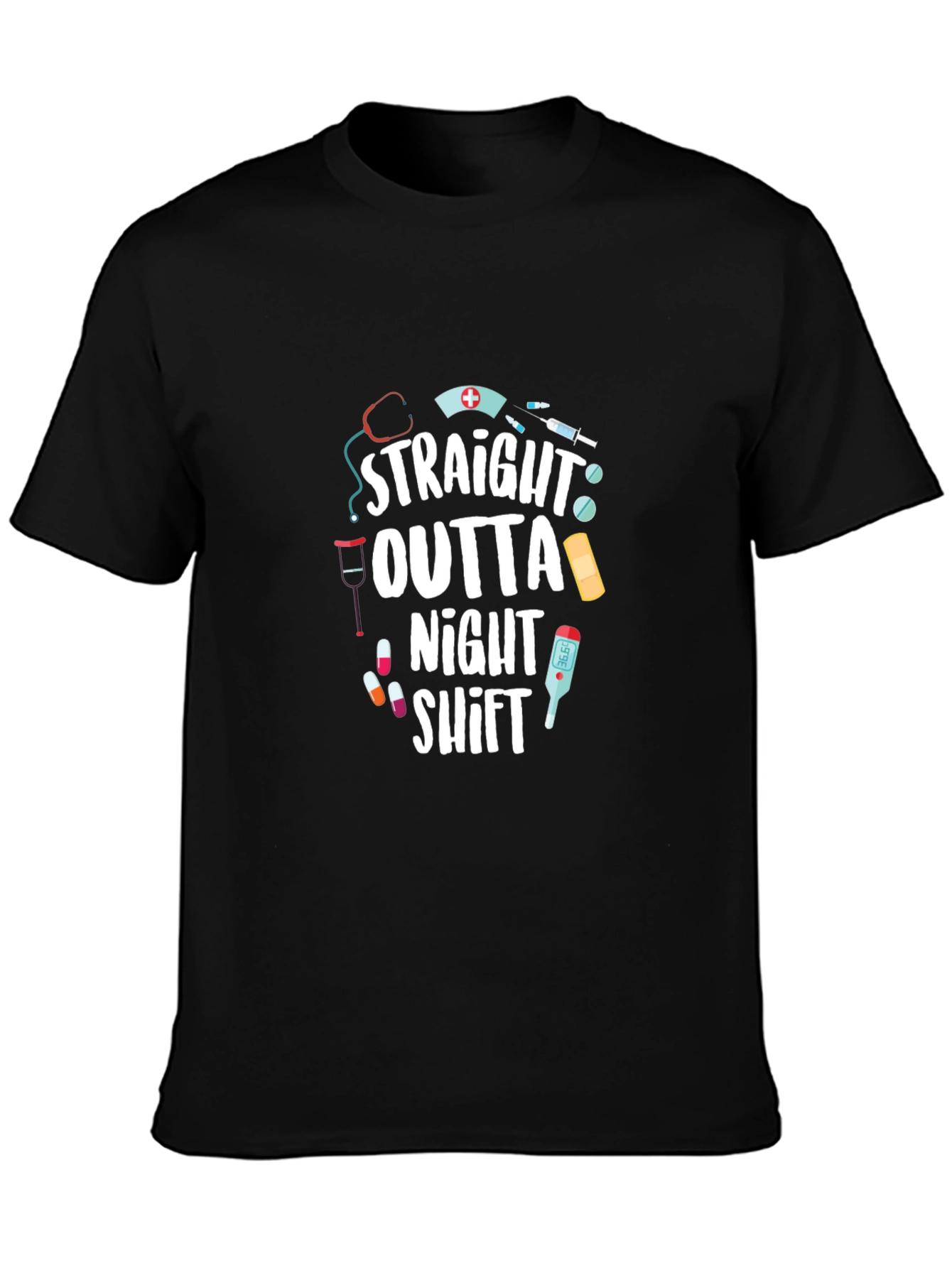 Straight Outta Night Shift T-Shirt - Nurse Gift