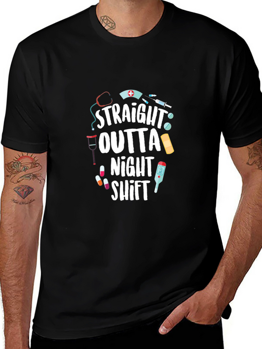 Straight Outta Night Shift T-Shirt - Nurse Gift