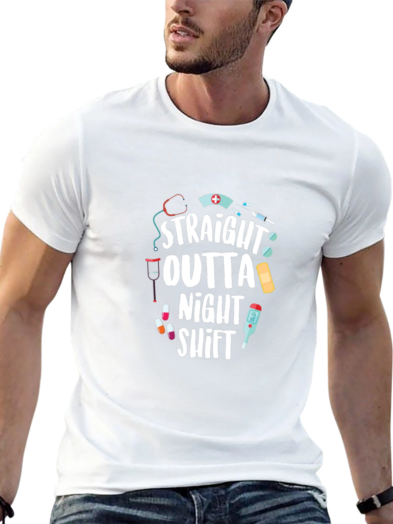 Straight Outta Night Shift T-Shirt - Nurse Gift