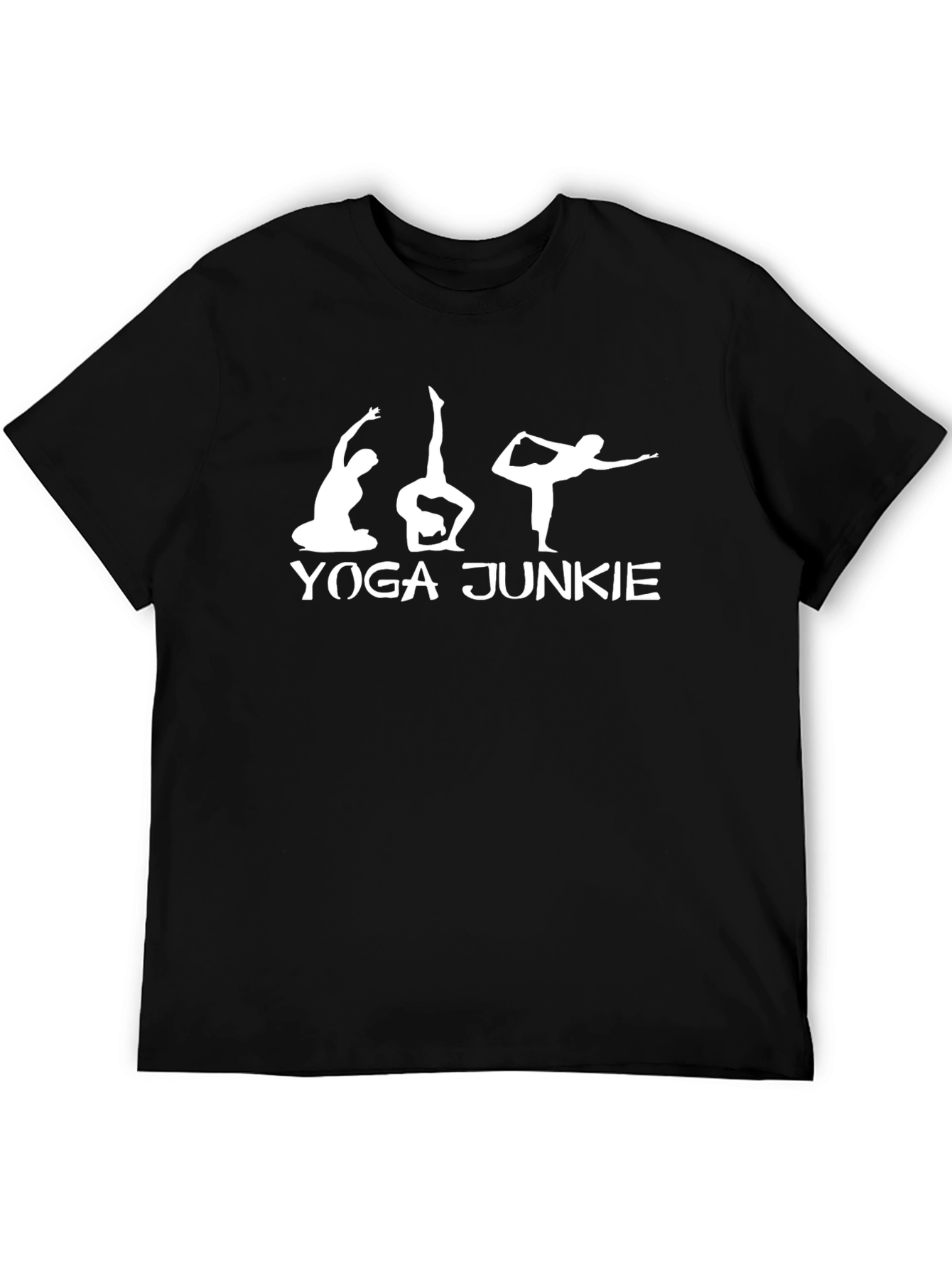 Yoga Junkie Black Graphic T-Shirt