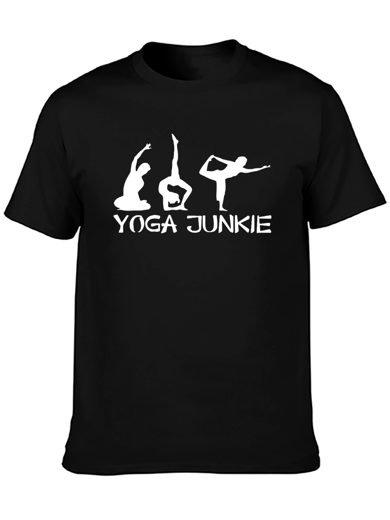 Yoga Junkie Black Graphic T-Shirt
