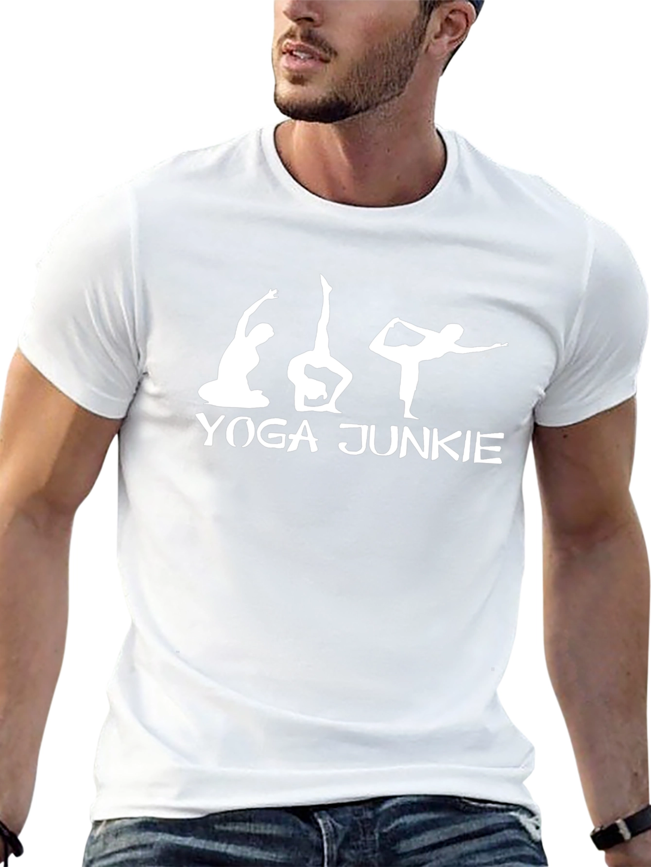 Yoga Junkie Black Graphic T-Shirt