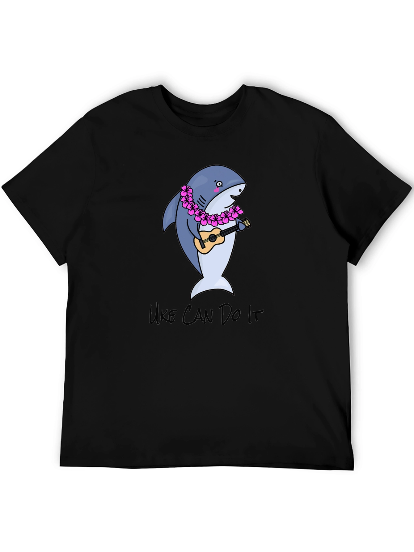 Uke Can Do It Shark Ukulele Graphic T-Shirt