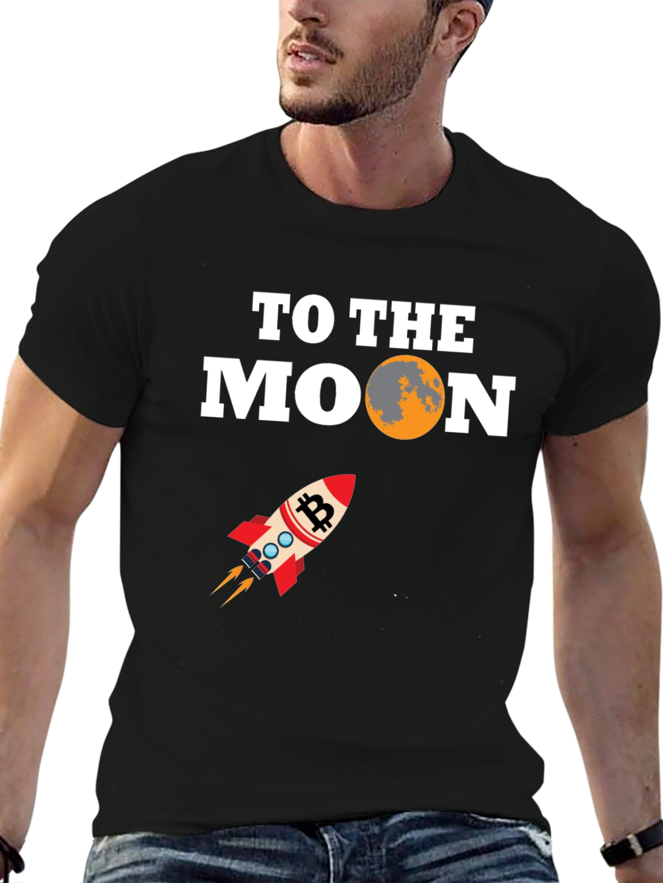 Bitcoin To The Moon Black T-Shirt