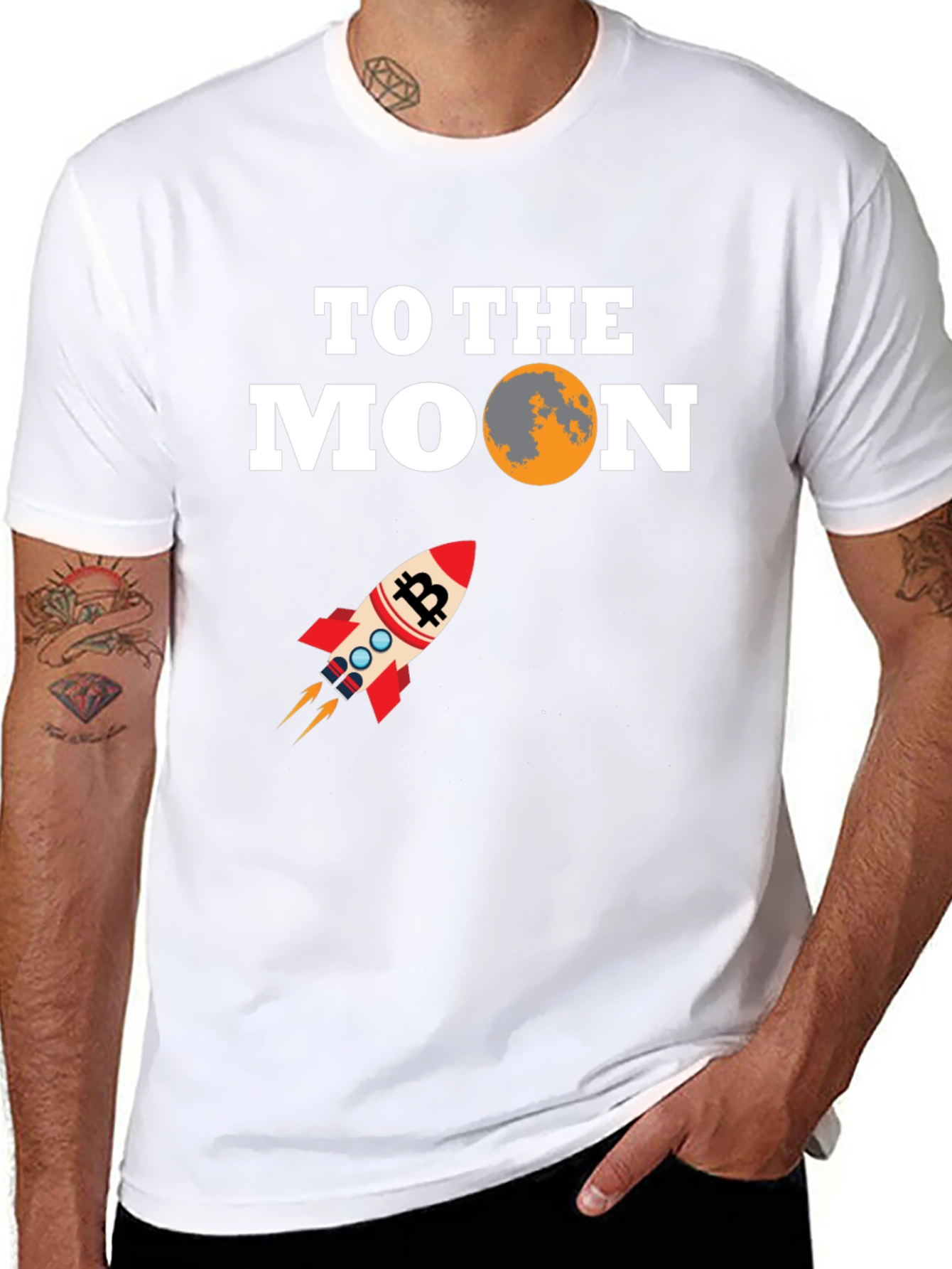 Bitcoin To The Moon Black T-Shirt