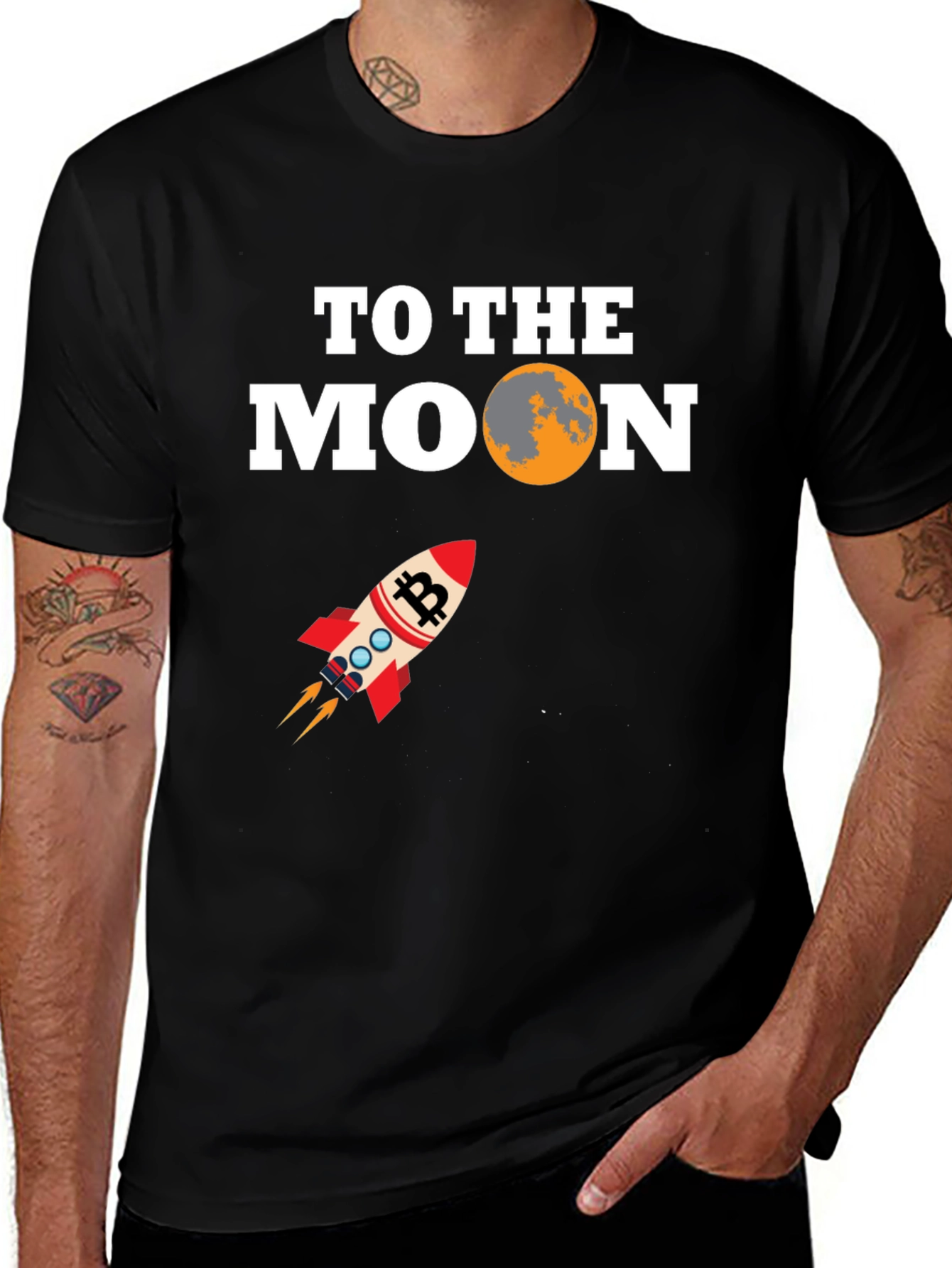 Bitcoin To The Moon Black T-Shirt