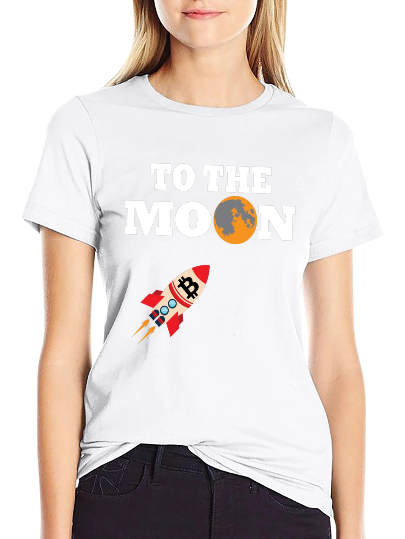 Bitcoin To The Moon Black T-Shirt