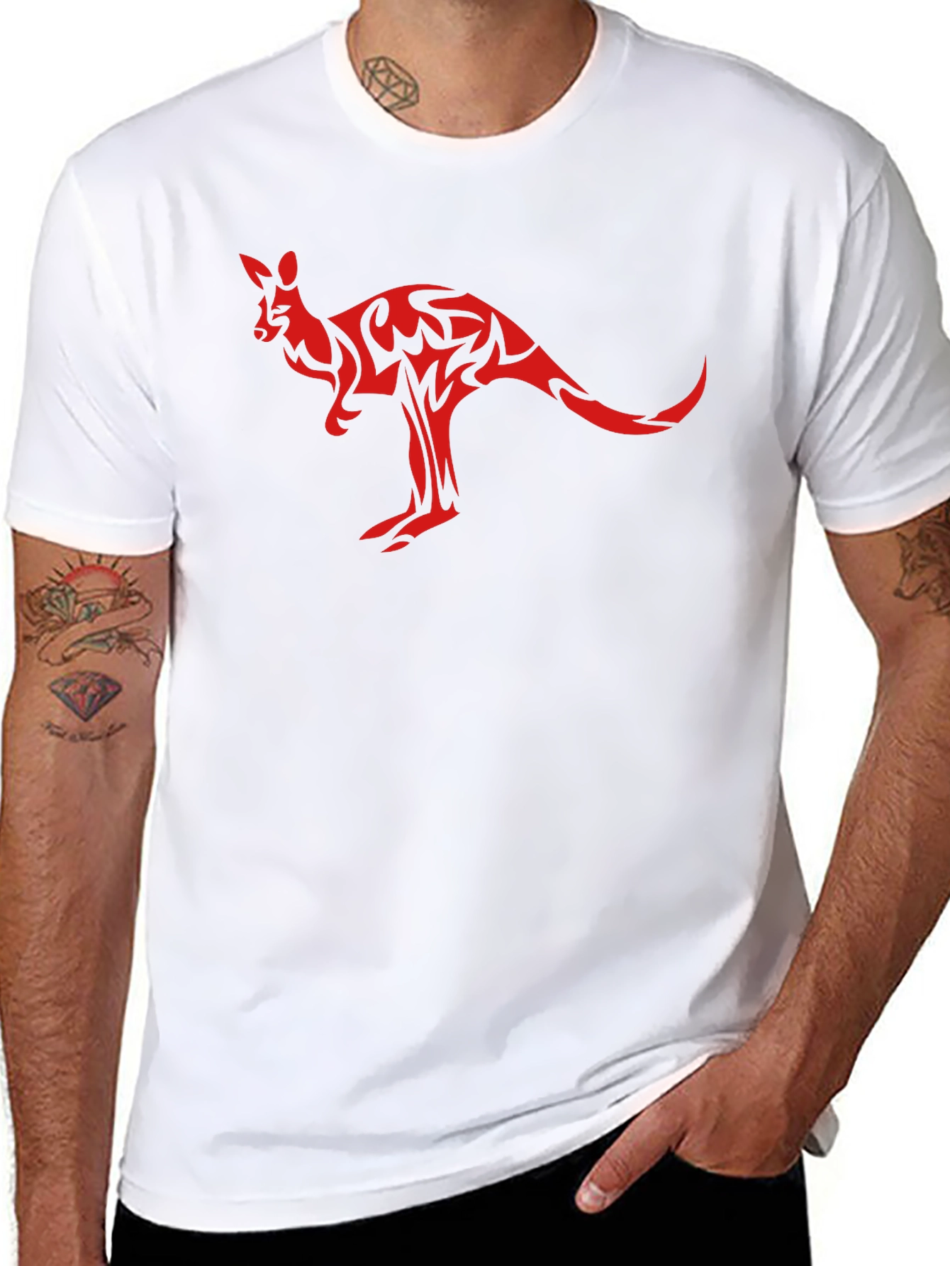 Black Kangaroo Graphic T-Shirt