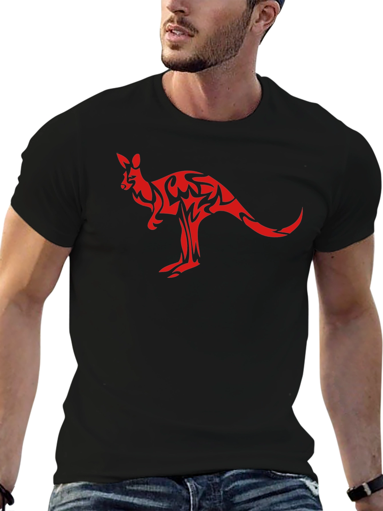Black Kangaroo Graphic T-Shirt