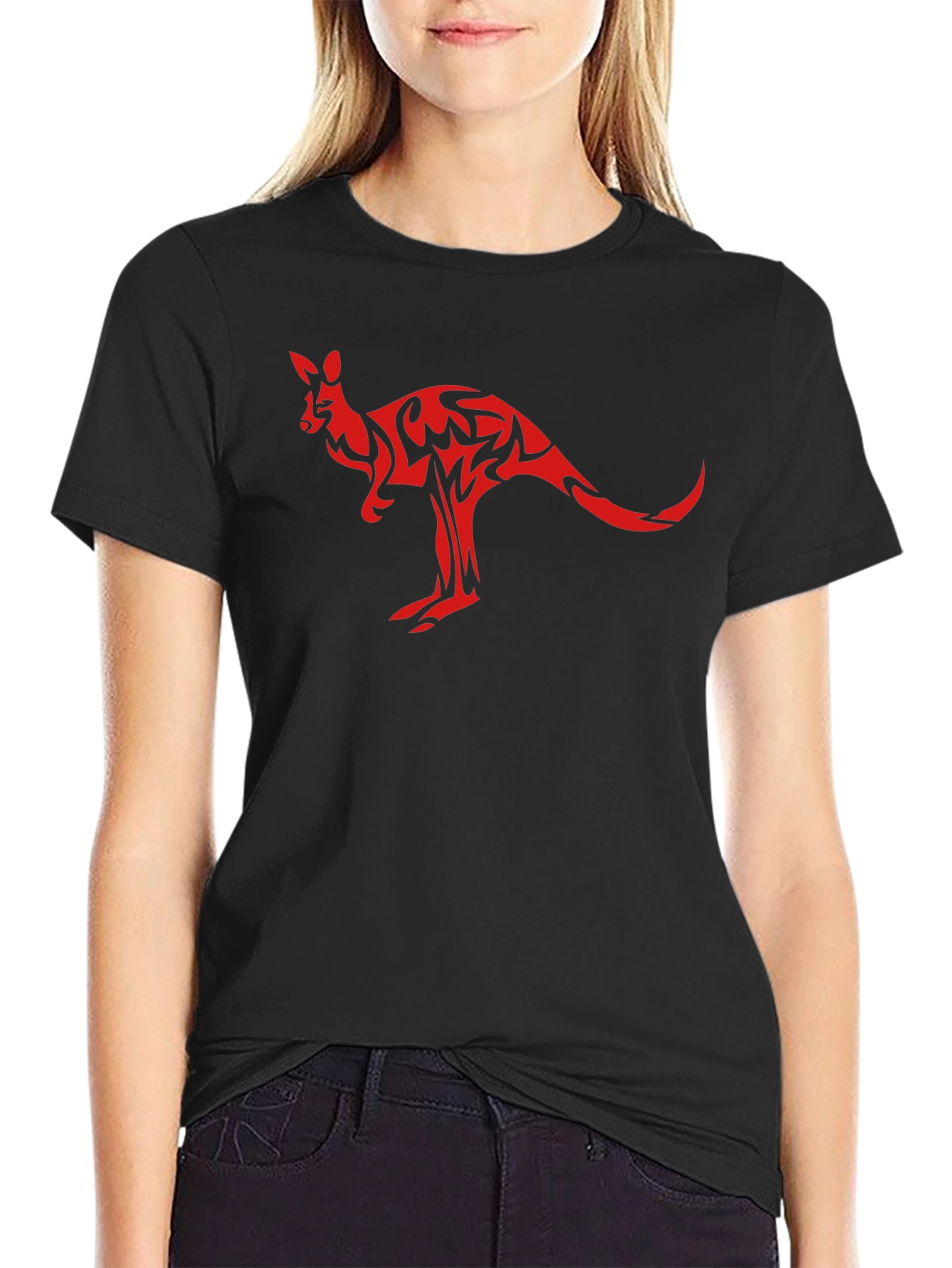 Black Kangaroo Graphic T-Shirt