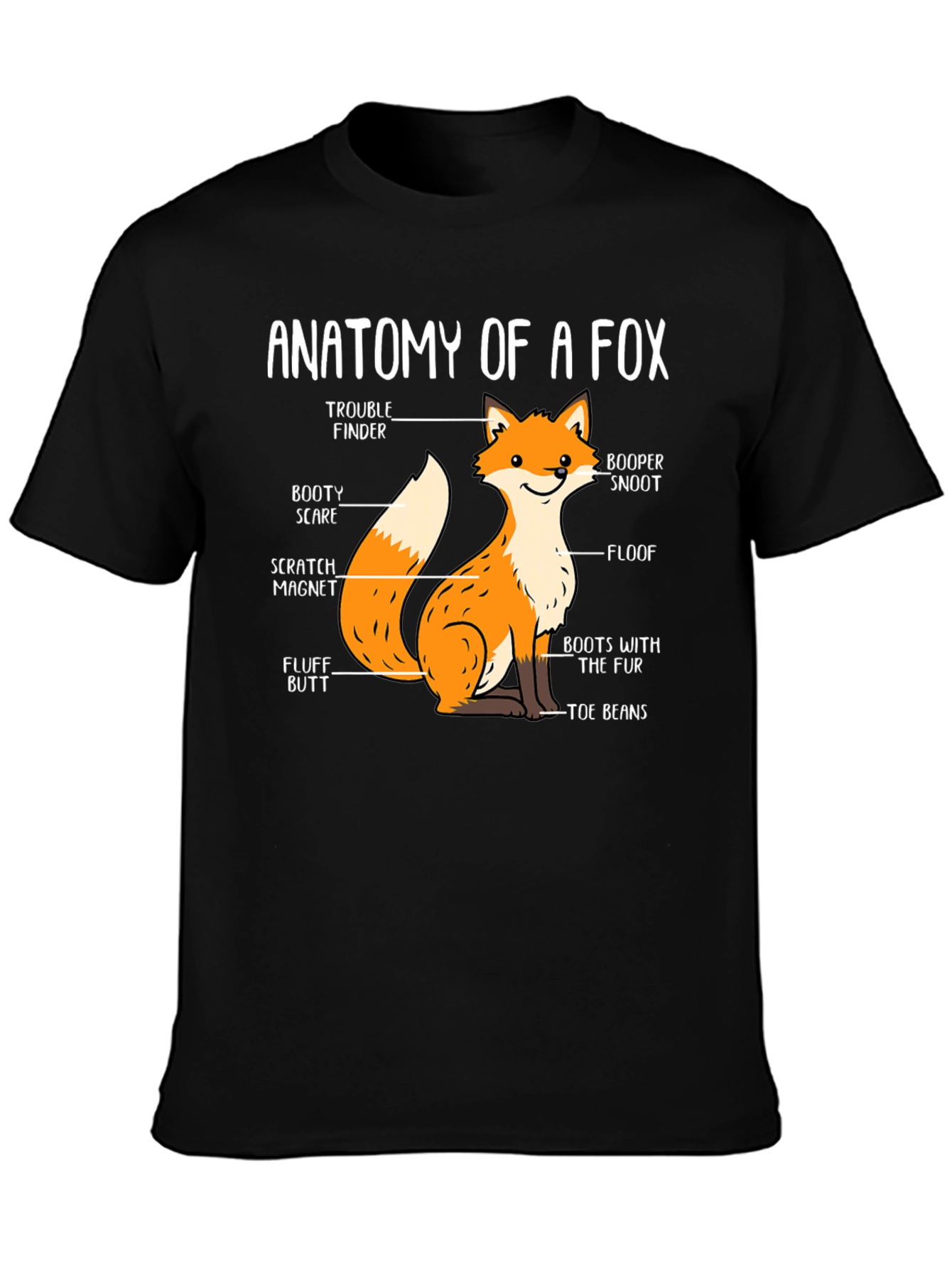 Anatomy of a Fox Funny Graphic T-Shirt