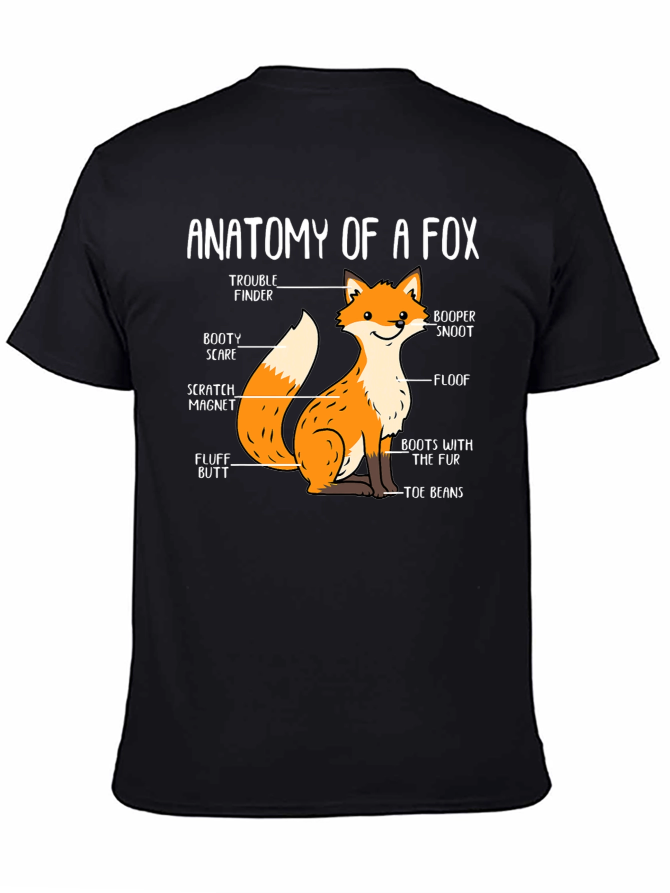 Anatomy of a Fox Funny Graphic T-Shirt