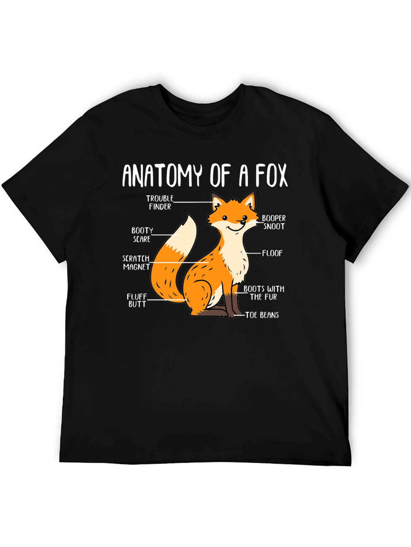 Anatomy of a Fox Funny Graphic T-Shirt