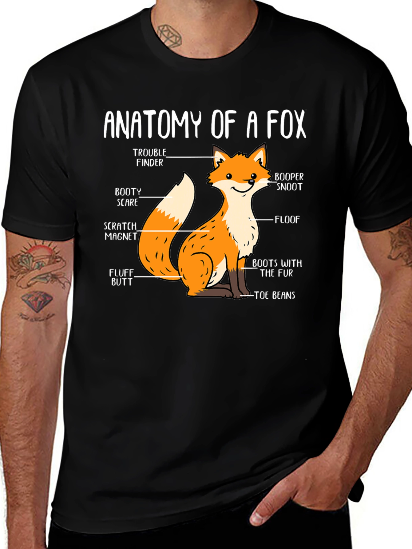 Anatomy of a Fox Funny Graphic T-Shirt