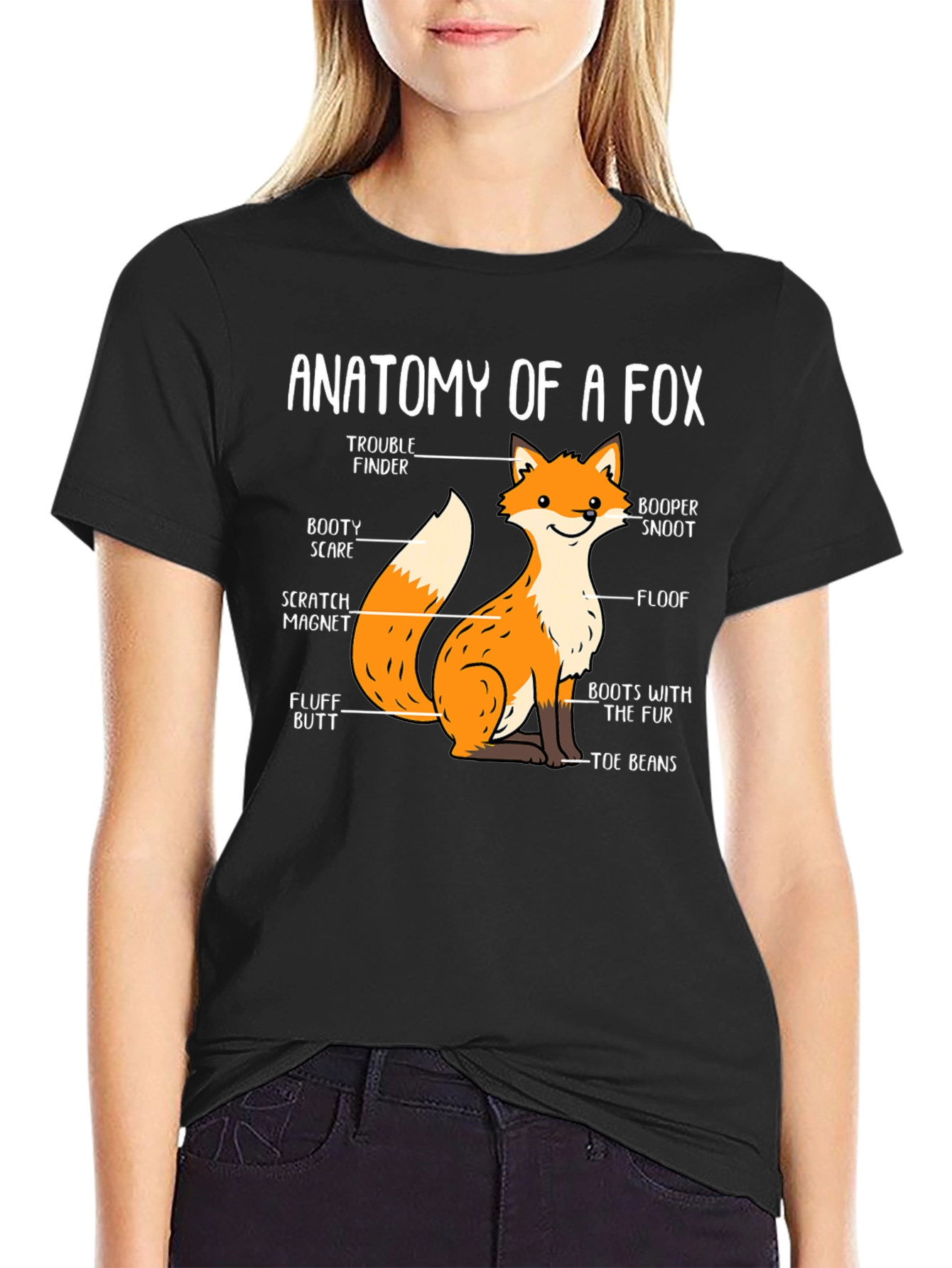 Anatomy of a Fox Funny Graphic T-Shirt