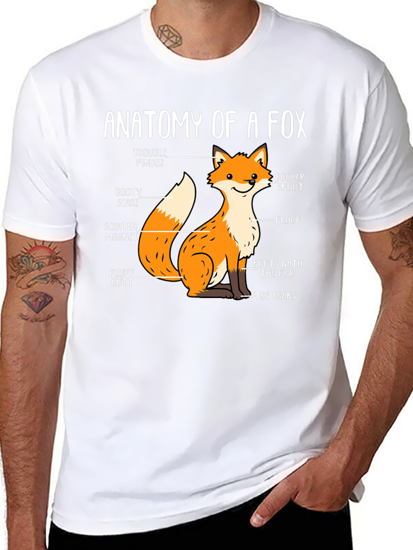 Anatomy of a Fox Funny Graphic T-Shirt