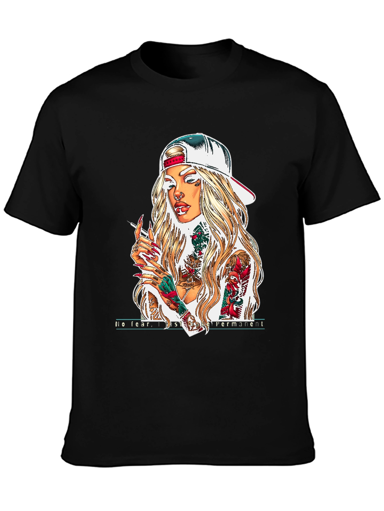 Tattooed Woman Graphic Tee - Black Unisex