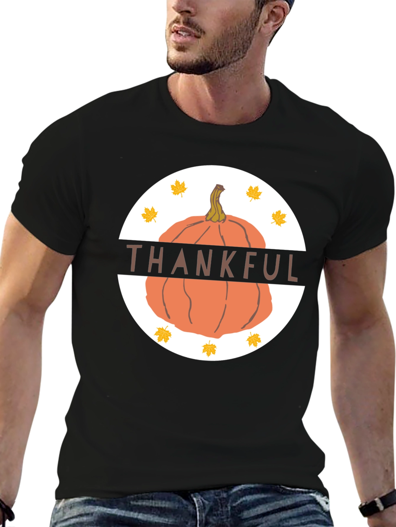 Thankful Pumpkin T-Shirt - Fall Thanksgiving Tee