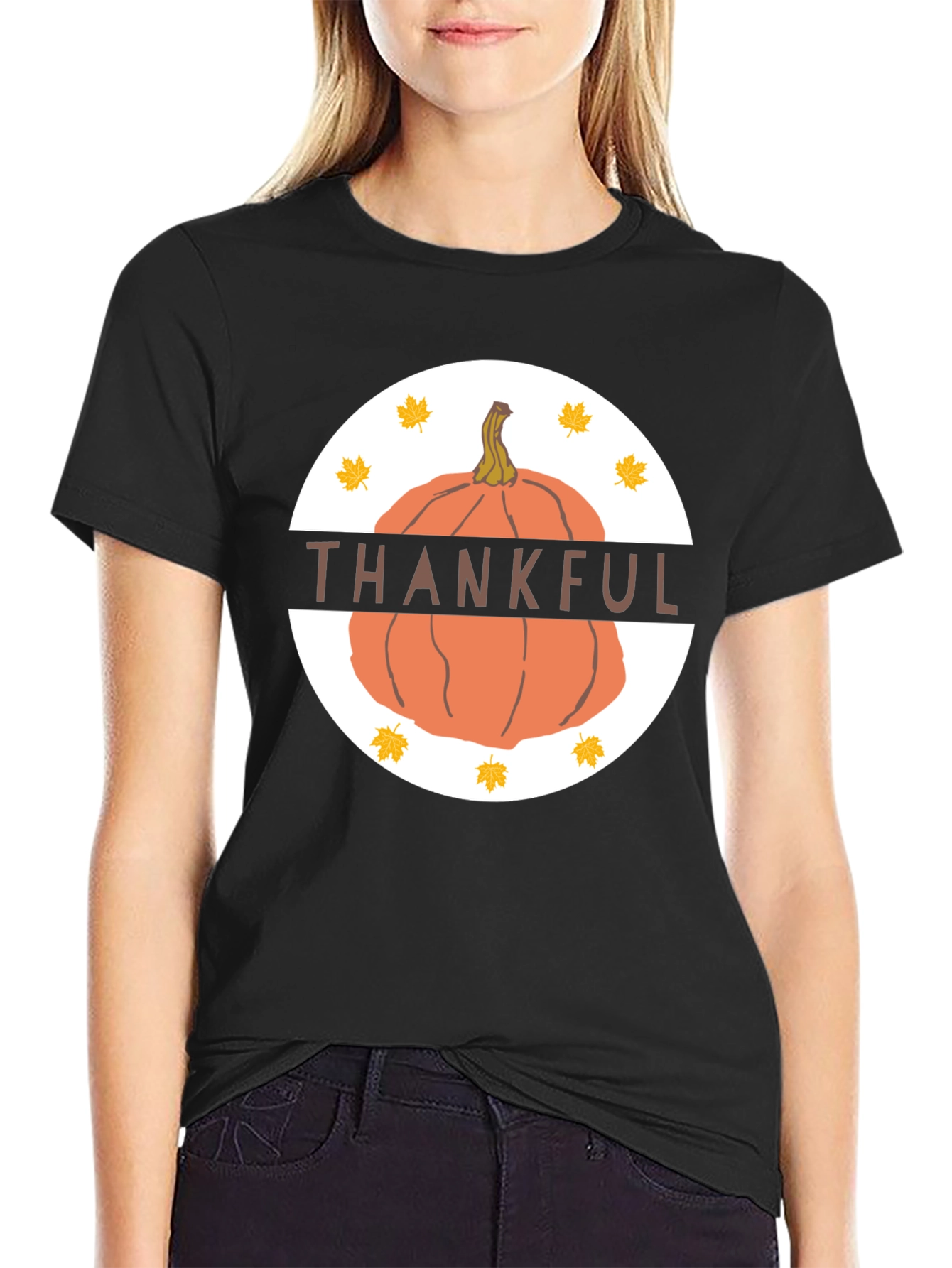 Thankful Pumpkin T-Shirt - Fall Thanksgiving Tee