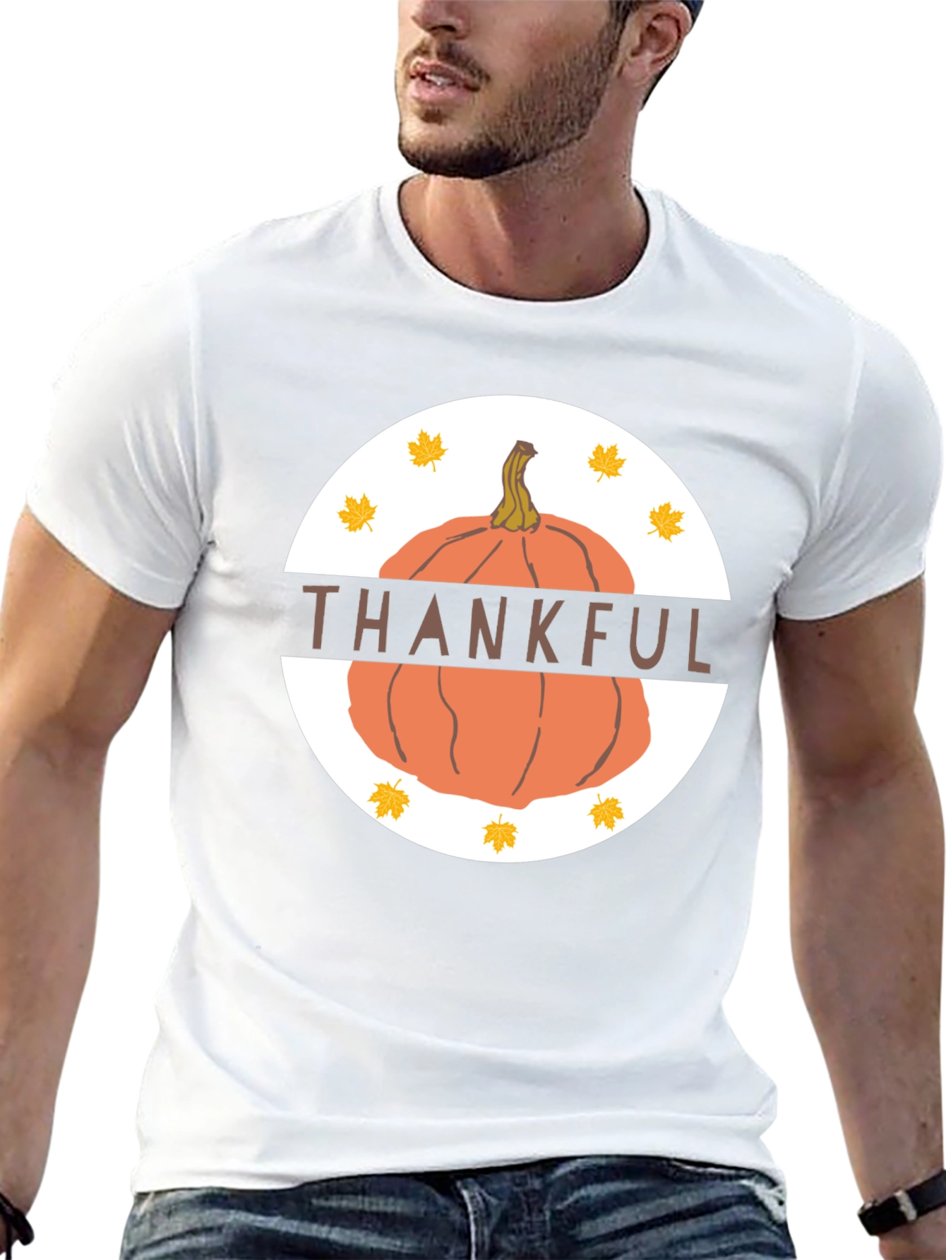 Thankful Pumpkin T-Shirt - Fall Thanksgiving Tee