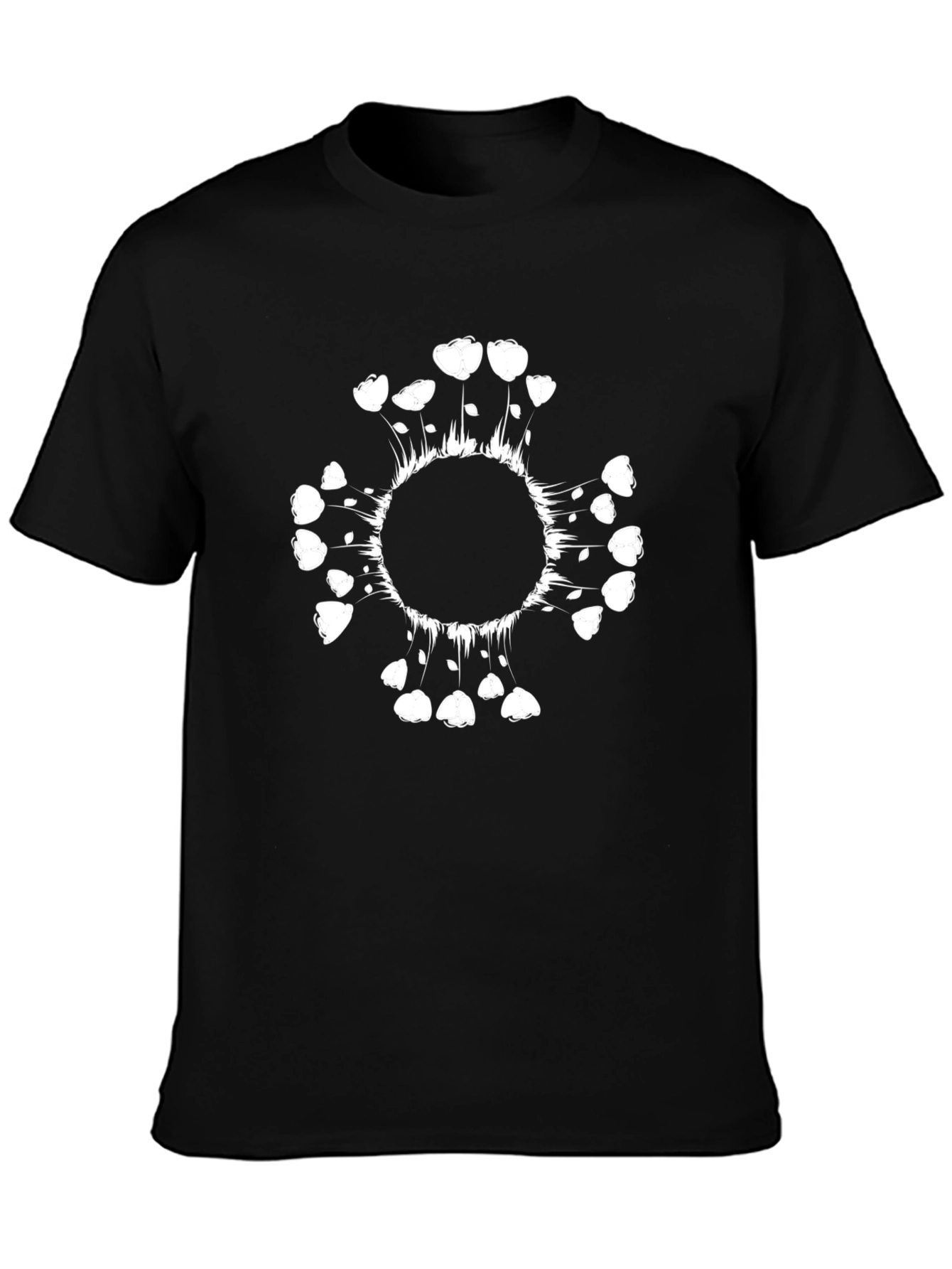 Abstract Floral Graphic Tee - Black Cotton