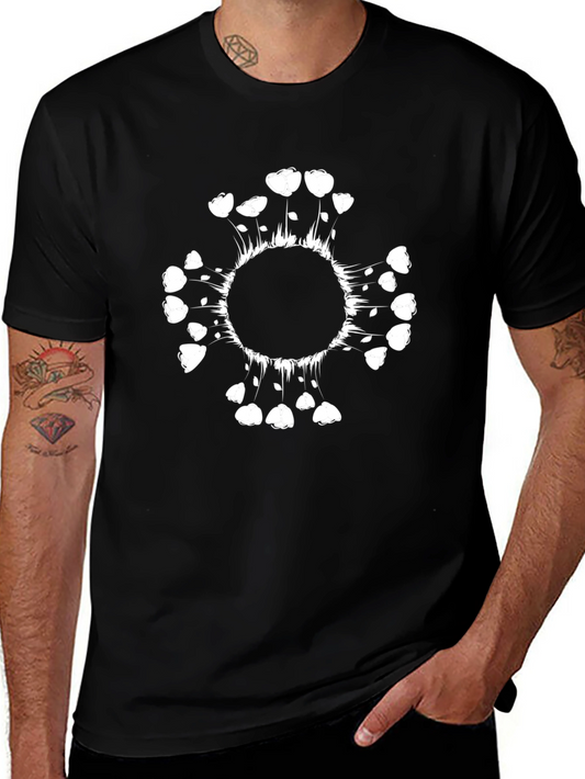 Abstract Floral Graphic Tee - Black Cotton
