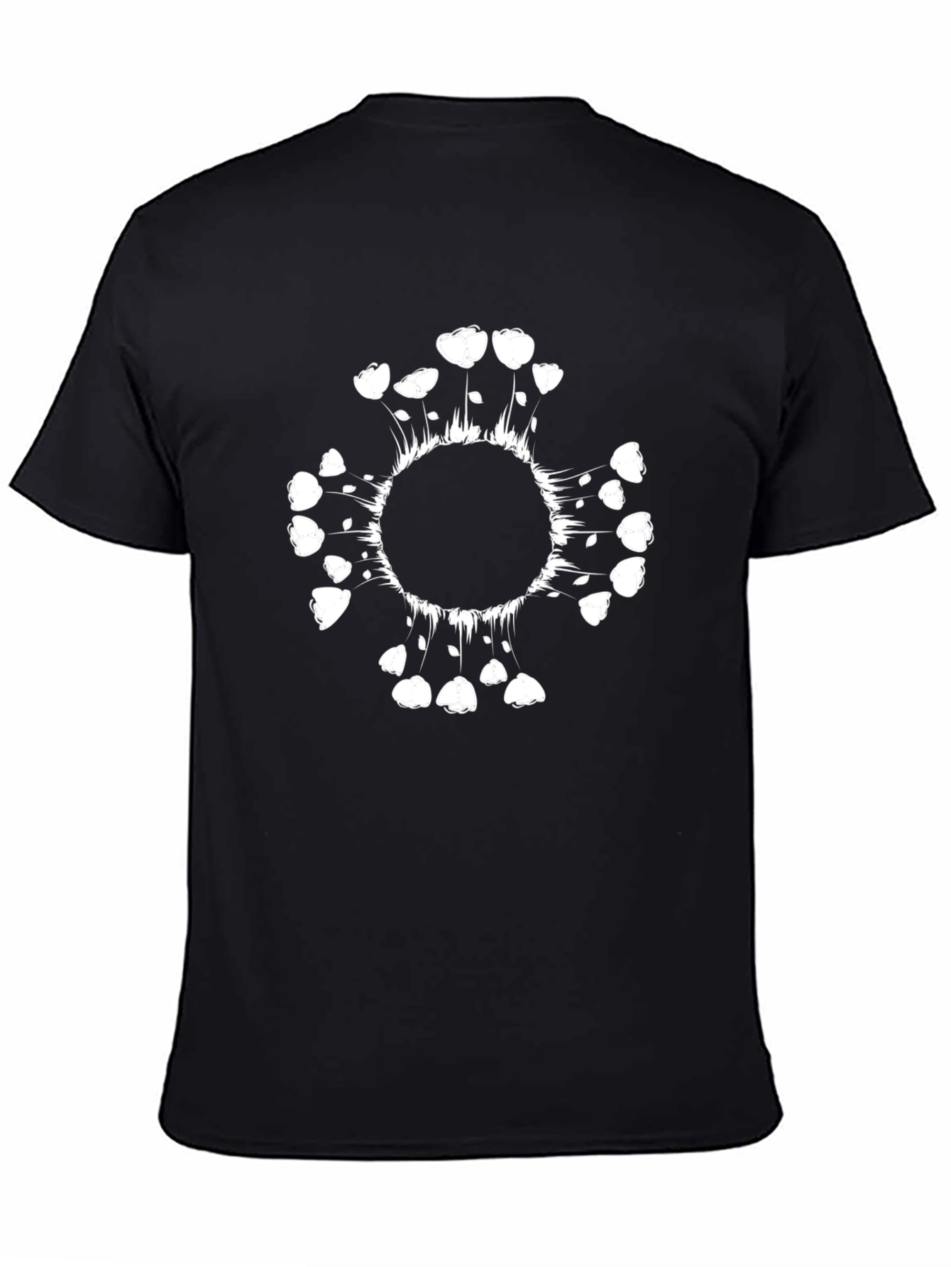 Abstract Floral Graphic Tee - Black Cotton