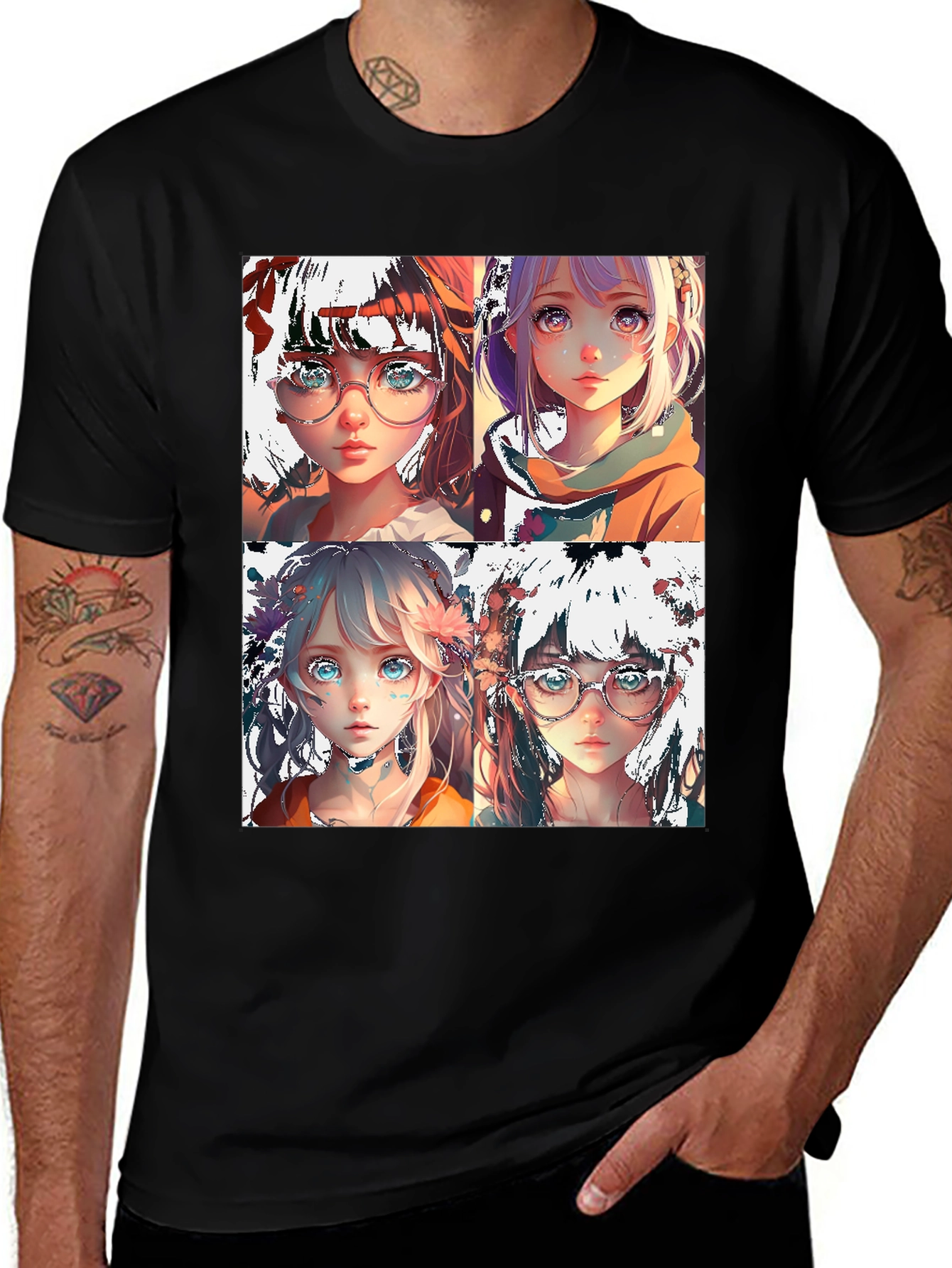Anime Girl Collage Graphic Tee