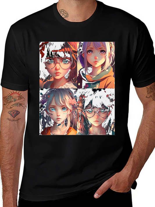 Anime Girl Collage Graphic Tee