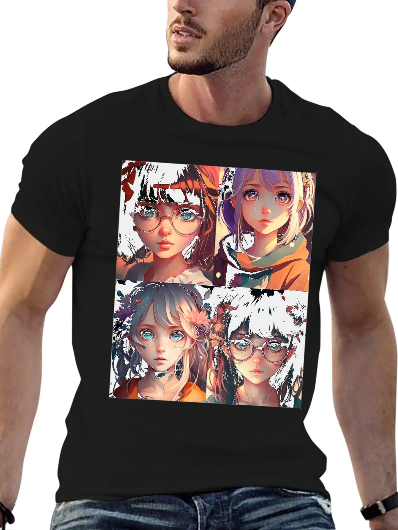 Anime Girl Collage Graphic Tee