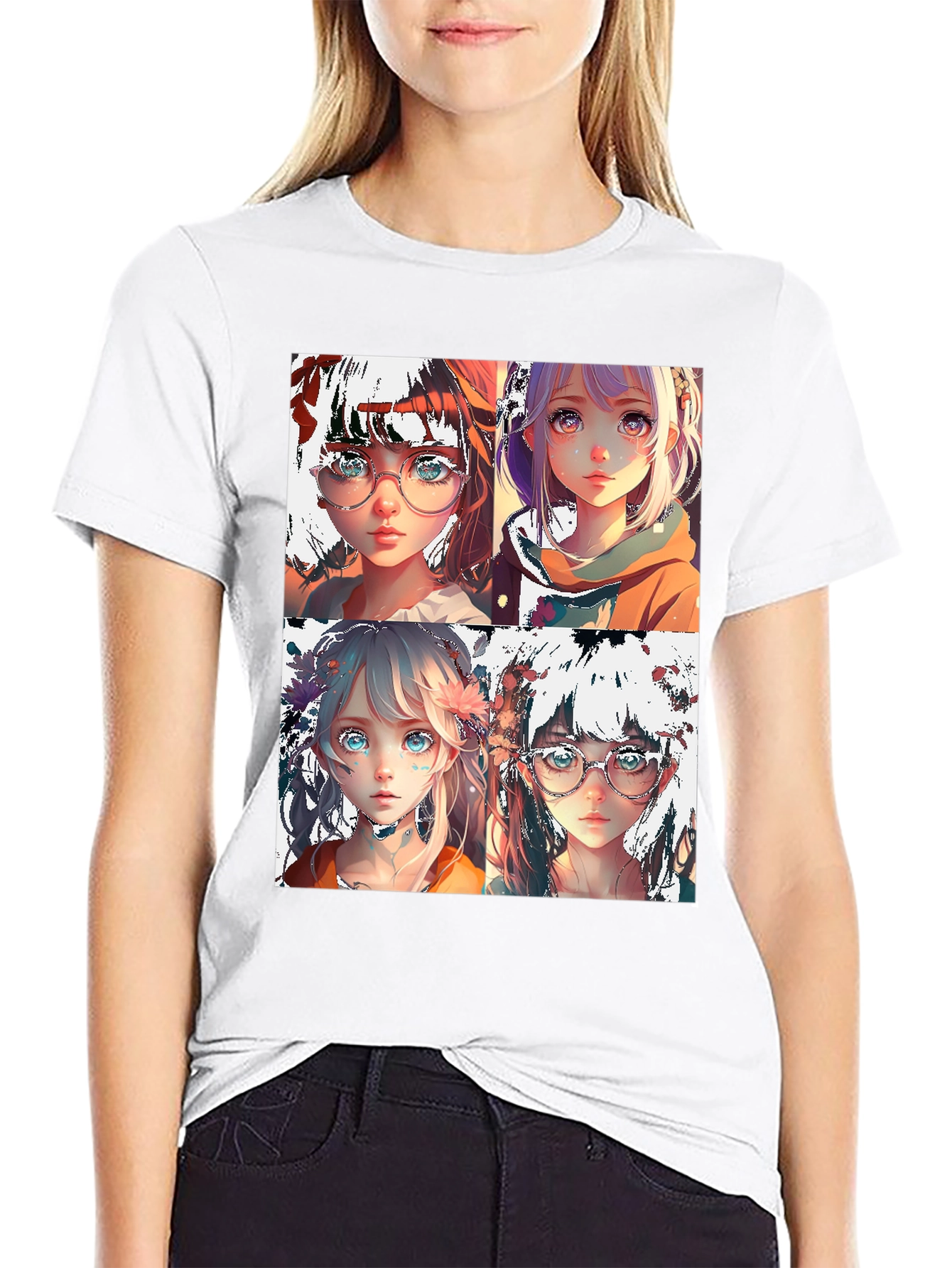 Anime Girl Collage Graphic Tee