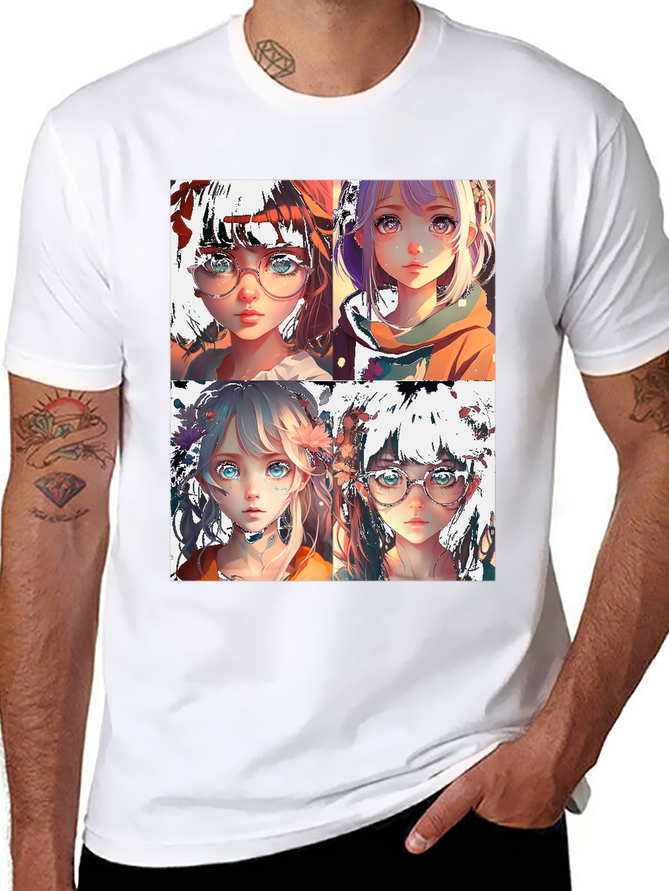 Anime Girl Collage Graphic Tee