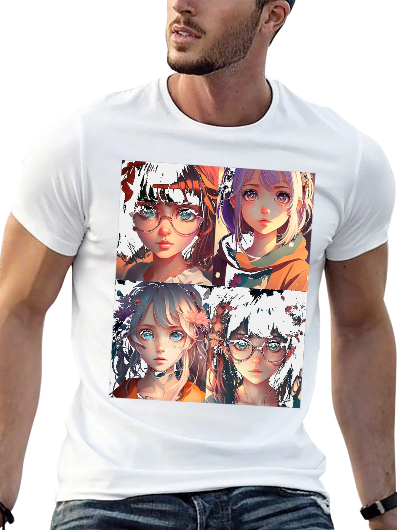 Anime Girl Collage Graphic Tee