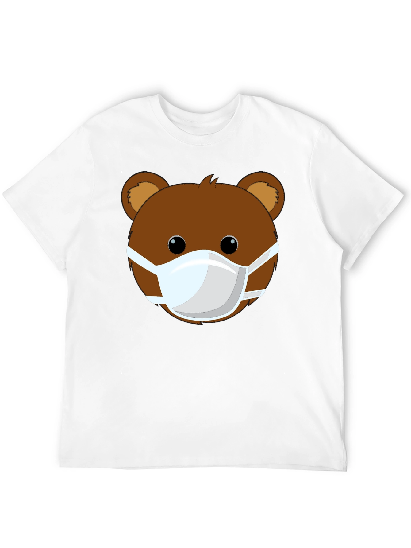Bear Face Mask Graphic Tee - Black Casual Shirt