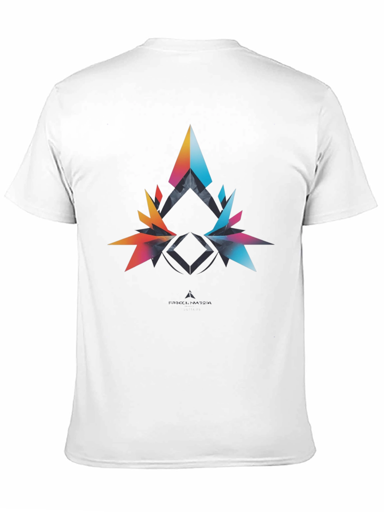 Abstract Geometric Graphic Print Mens Black T-Shirt