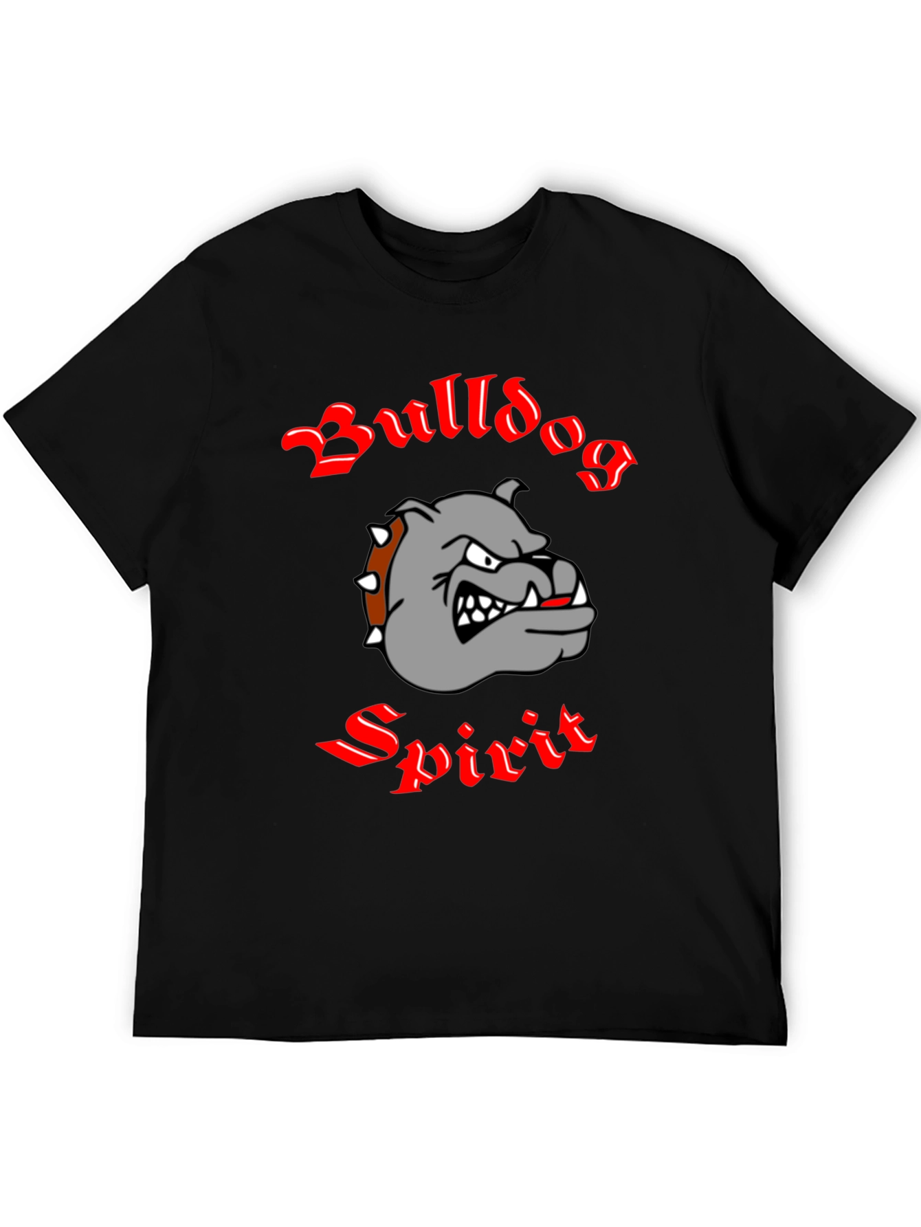 Bulldog Spirit Graphic Tee - Black Cotton T-Shirt