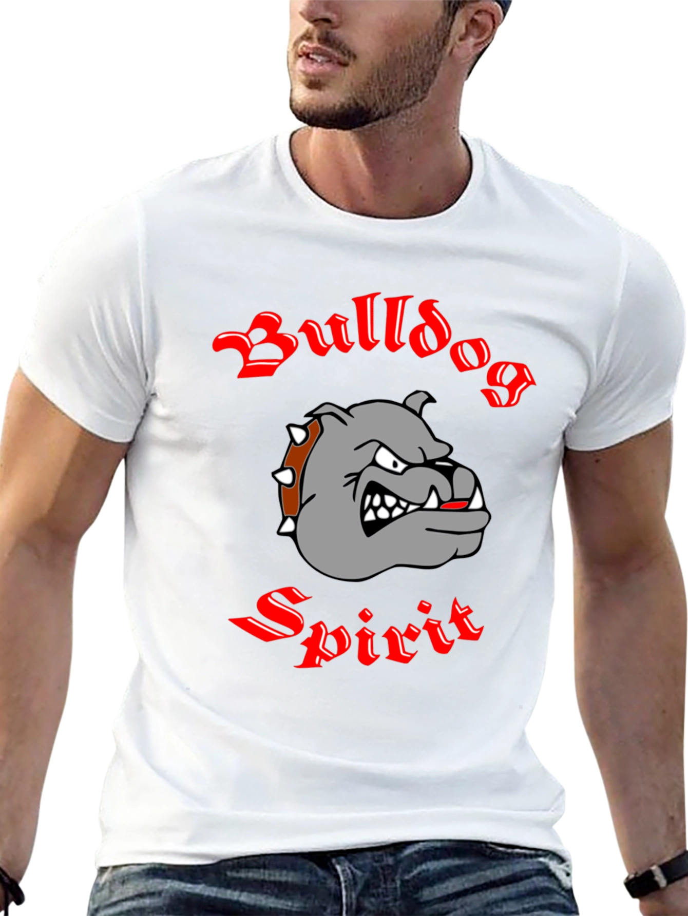 Bulldog Spirit Graphic Tee - Black Cotton T-Shirt