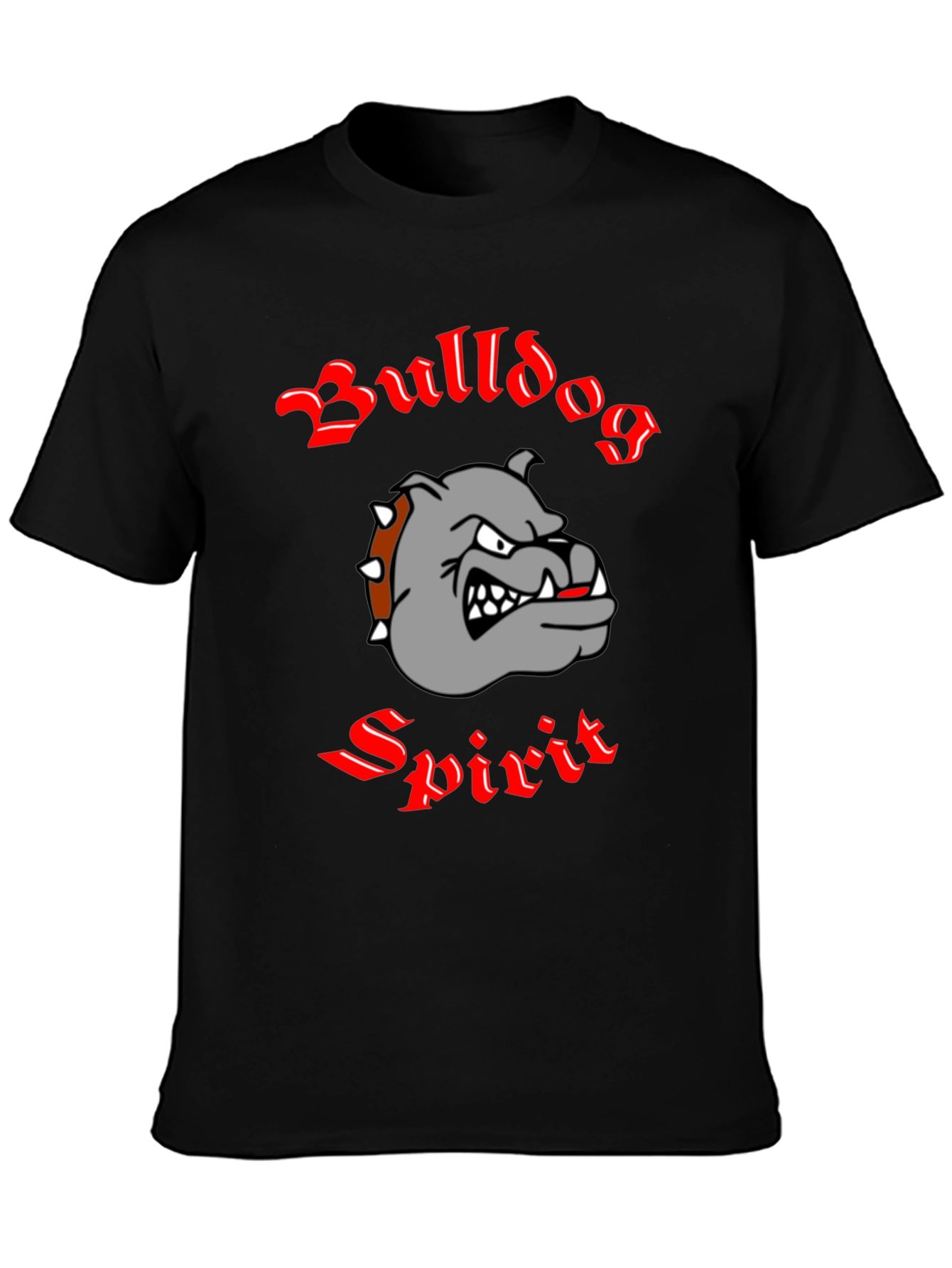 Bulldog Spirit Graphic Tee - Black Cotton T-Shirt