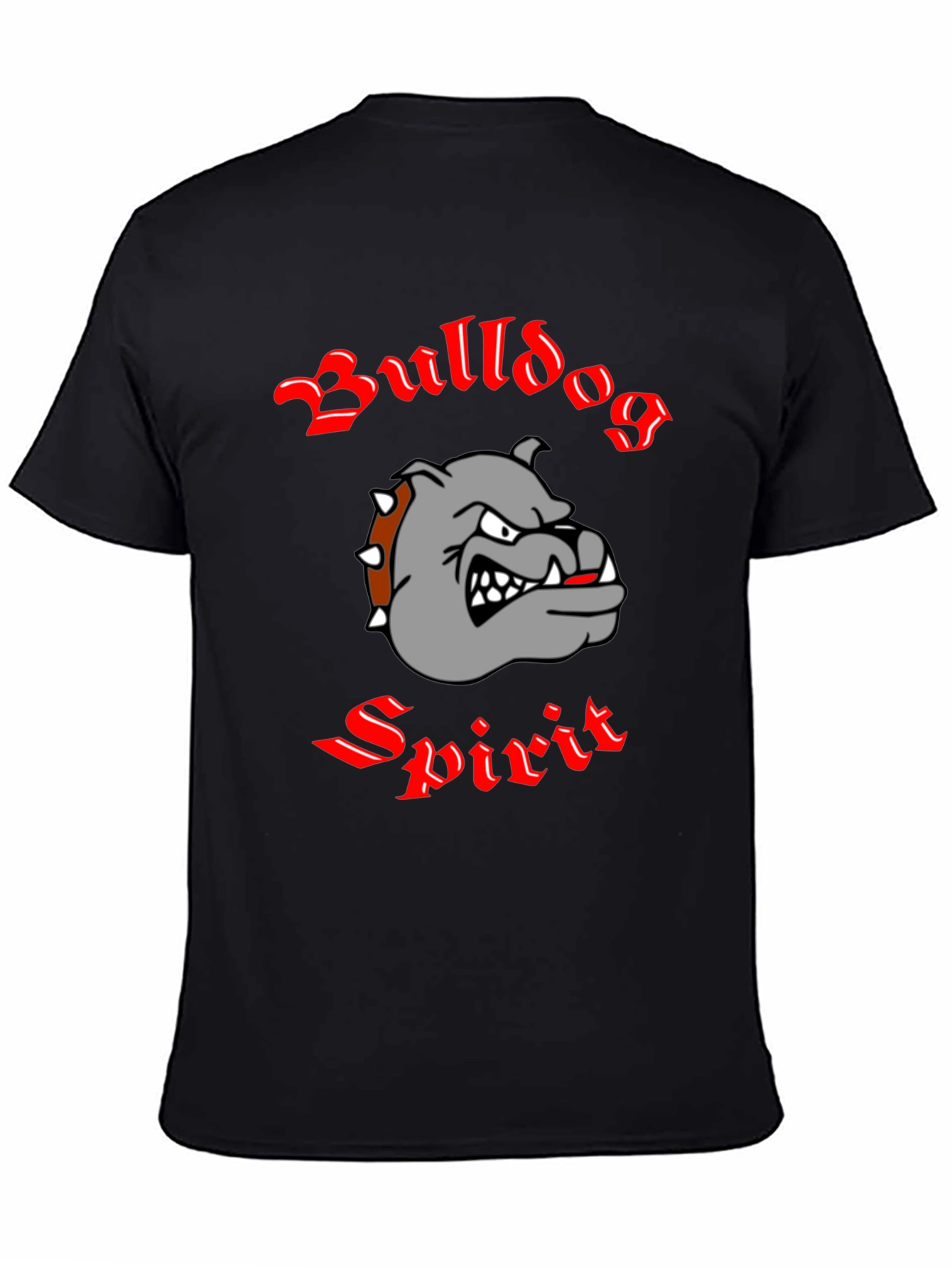 Bulldog Spirit Graphic Tee - Black Cotton T-Shirt