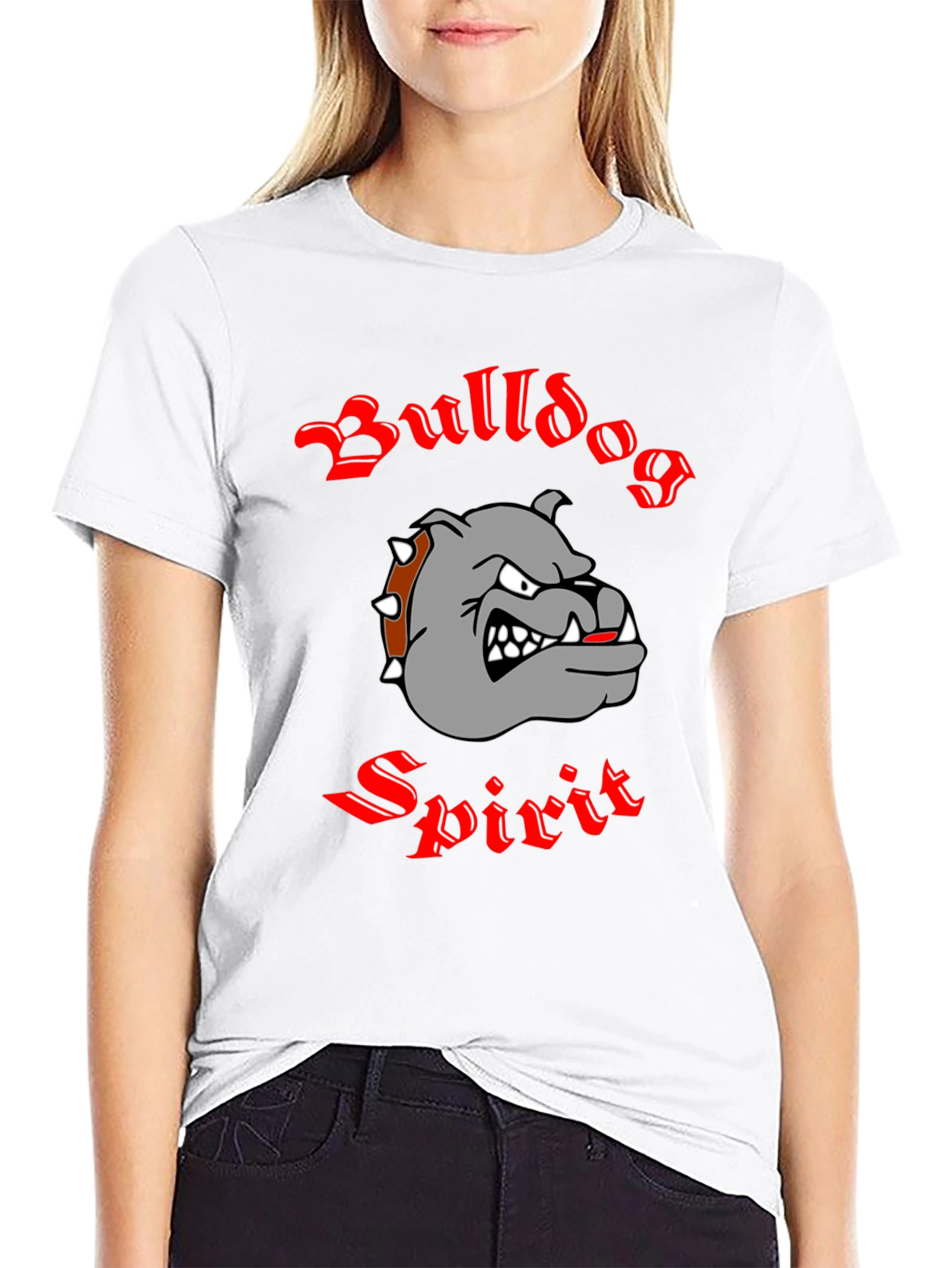 Bulldog Spirit Graphic Tee - Black Cotton T-Shirt