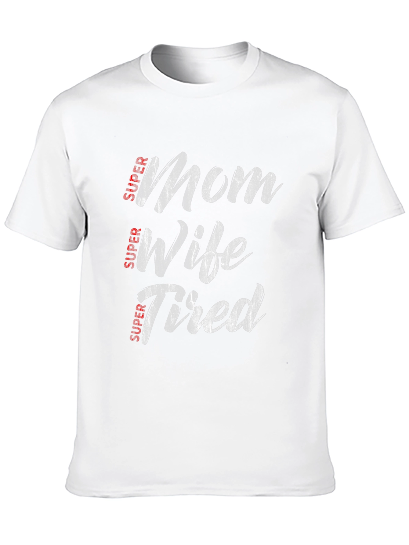 Super Mom Wife Tired Graphic Tee - Black