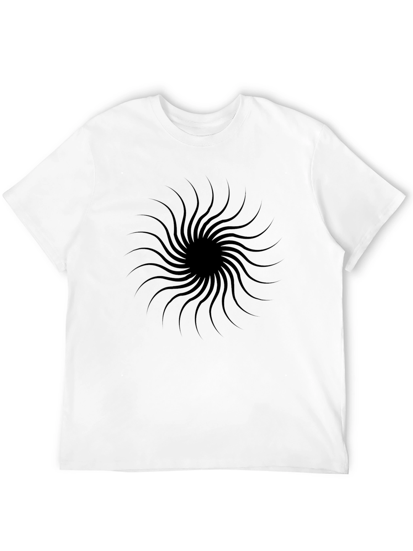 Abstract Swirl Graphic Tee - Modern Black T-Shirt