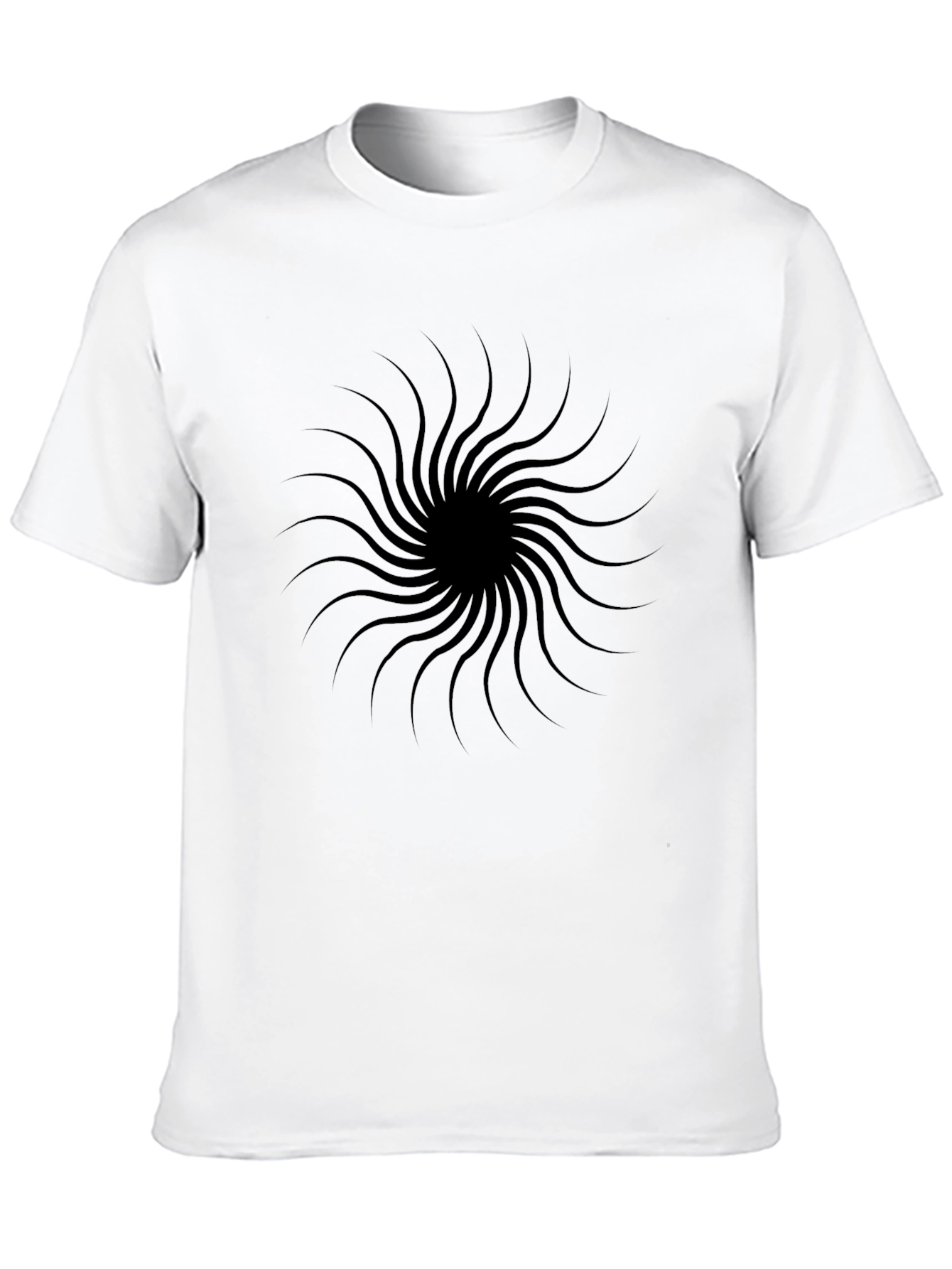 Abstract Swirl Graphic Tee - Modern Black T-Shirt