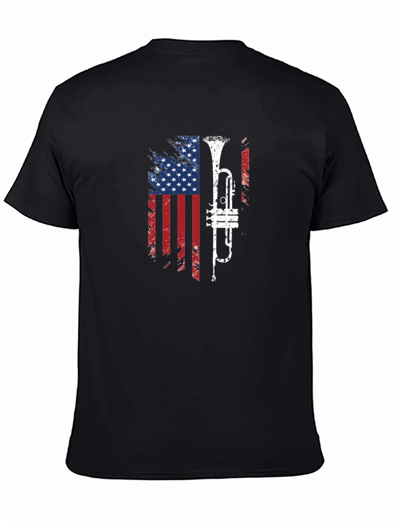 American Flag Trumpet Graphic T-Shirt