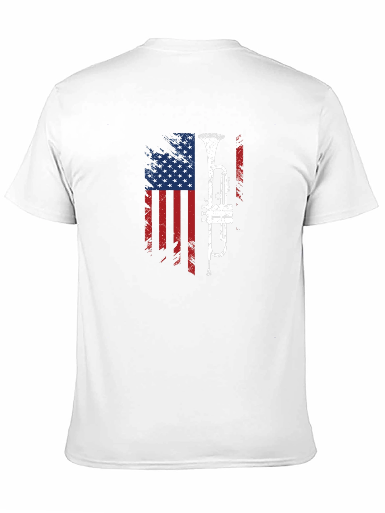 American Flag Trumpet Graphic T-Shirt